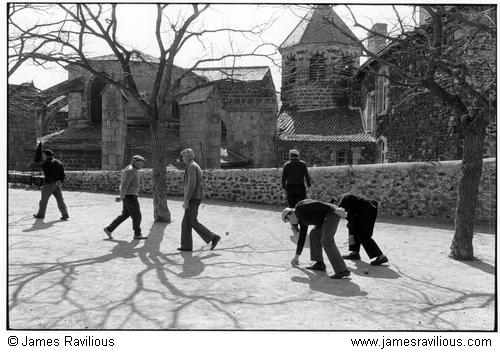 Men playing boules, Le Monastier, C�vennes, France, 1982