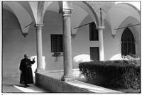 Priest in a cloister, San Gimigniano, Italy, 1978