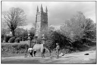 Farrier shoing a horse, Bradstone, Devon, England, 1999