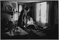 Dr Paul Bangay visiting a patient, Langtree, Devon, England, 1981