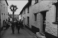 Parading the Whitsun garland, Hatherleigh, Devon, England, 1976