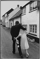 Couple after their wedding, Dolton, Devon, England, 1983