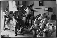 The French family watching the Cup Final, Brendon Barton, Exmoor, England, 1985